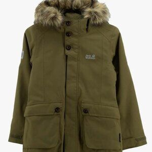 Jack Wolfskin Kid's sz 8 Elk Island 3-in-1 Parka Jacket Olive ONLY OUTER LAYER